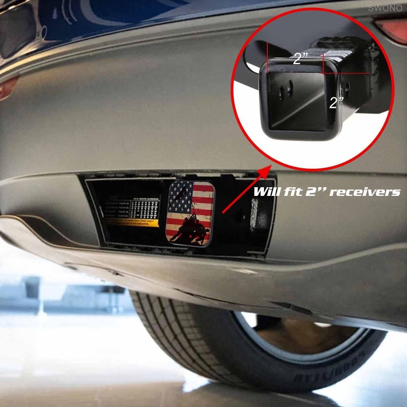 Swono AUTO Trailer Hitch Cover, 2 inch Tow Receiver Tube Plug Cap,2" Hitch Cover Plug Insert Compatible for Pickup TSHOUJV Cars(2"X2" 1Pack) - Image 2